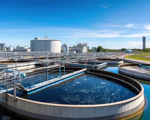 Circular wastewater treatment tanks